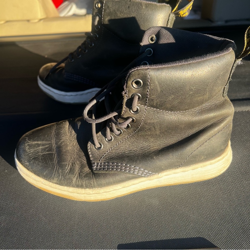 Dr Martens Rigal Carpathian Leather Ankle Boots Lace Up Distressed Black Size 6
